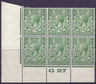 ½d Green Block Cypher Control G27 perf UNMOUNTED MINT MNH