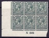 4d Grey Green Block Cypher Control X35 imperf - perf type 2E UNMOUNTED MINT/MNH