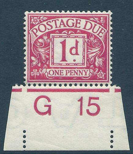 D2 1d Royal Cypher Postage due Control G15 imperf UNMOUNTED MINT