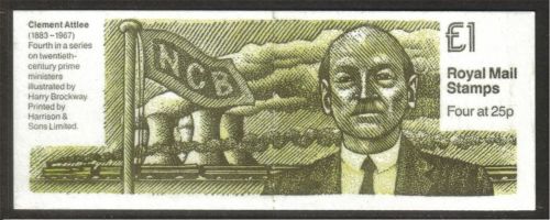 FH35 1994 20th Century Prme Ministers Series #4 - £1 Folded Booklet - Cyl B6