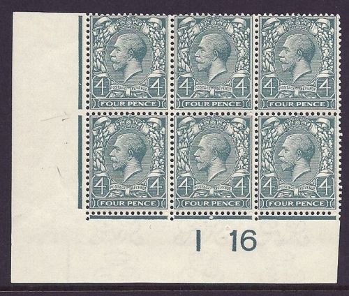 N23(2) 4d Pale Grey Green Royal Cypher control I 16 imperf MOUNTED MINT