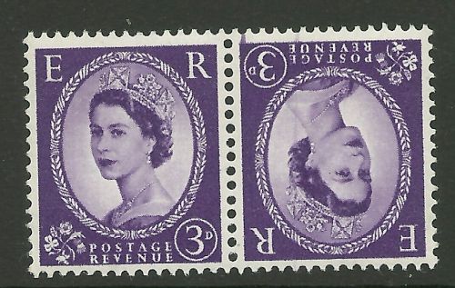 Sg 575 3d Wilding Tete Beche pair with Doctor Blade flaw UNMOUNTED MINT MNH