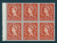 SB4 ½d x 6 Wilding booklet pane perf type I UNMOUNTED MNT MNH