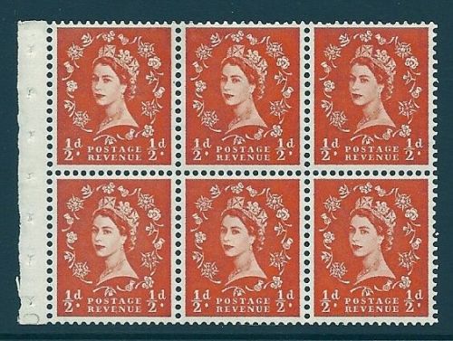 SB4 ½d x 6 Wilding booklet pane perf type I UNMOUNTED MNT MNH