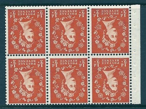 SB4a ½d x 6 Wilding booklet pane perf type I UNMOUNTED MNT MNH