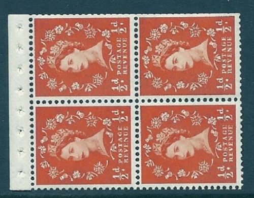 SB10 ½d Crowns left Wilding booklet pane perf type I UNMOUNTED MNT MNH