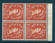 SB18a Wilding booklet pane Blue Phos Cream perf type I UNMOUNTED MNT MNH