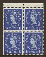 SB21 1d Wilding Tudor booklet pane perf type P UNMOUNTED MNT MNH