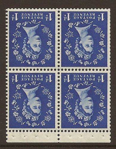 SB21a 1d Wilding Tudor booklet pane perf type P UNMOUNTED MNT MNH