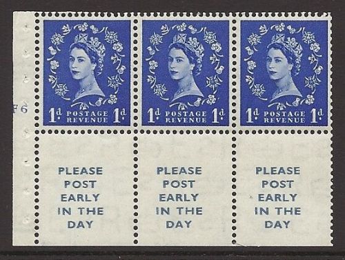 SB24 Wilding booklet pane Tudor perf type I cyl F6 No Dot UNMOUNTED MNT MNH