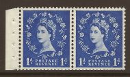 SB28 1d Wilding booklet pane perf type E(½v) UNMOUNTED MNT MNH