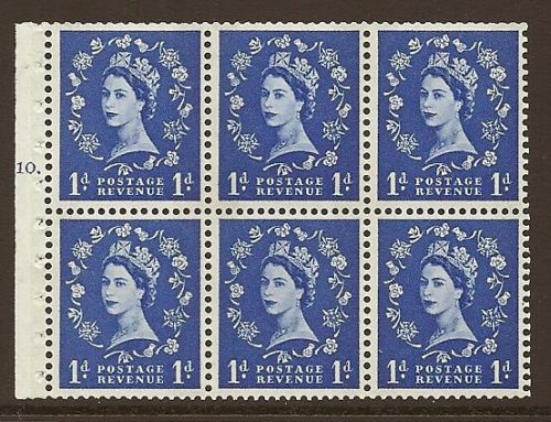 SB30 Wilding booklet pane Crown on Cream cylinder F10T Dot UNMOUNTED MNT MNH