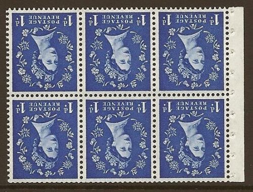 SB31a 1d Wilding booklet pane perf type I UNMOUNTED MNT MNH