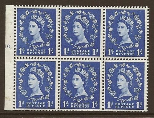 SB30 Wilding booklet pane Crown on Cream cylinder F10T No Dot UNMOUNTED MNT MNH