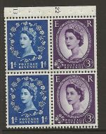 SB50 Wilding booklet pane Crown Left Cyl F13K22 perf type I UNMOUNTED MNT MNH