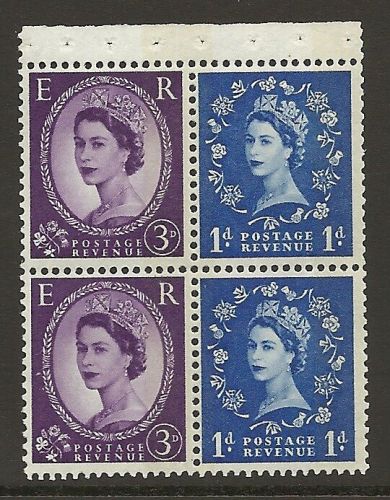 SB53 Wilding booklet pane Violet Phos S W Right Perf AP UNMOUNTED MNT