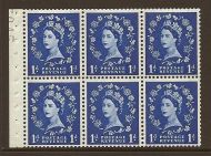 SB54 Wilding booklet pane 9.5mm phos perf I UNMOUNTED MNT