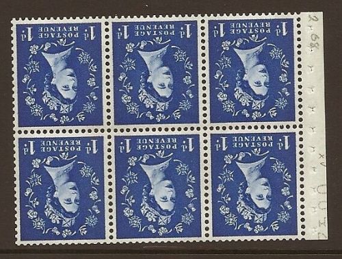 SB54a Wilding booklet pane 9.5mm phos perf I UNMOUNTED MNT
