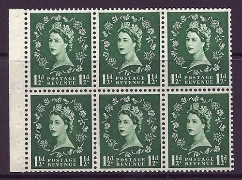 SB59 Wilding booklet pane Tudor perf type I UNMOUNTED MNT MNH