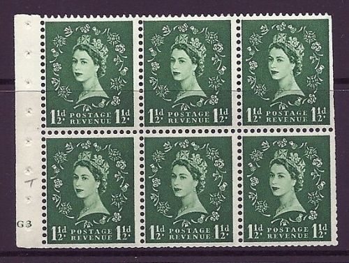 SB59 Wilding booklet pane Tudor perf type I Cyl G3 No Dot UNMOUNTED MNT MNH