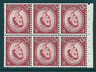 SB81a Wilding booklet pane Edward Crown perf type Ie Bottom UNMOUNTED MNT MNH