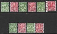 Sg 324-350 Set of 10 Basic GV Downey Heads inc Booklet stamps UNMOUNTED MINT