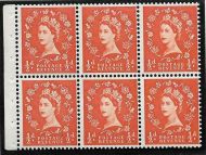 SB4 ½d x 6 Wilding booklet pane perf type Ie Top UNMOUNTED MNT MNH