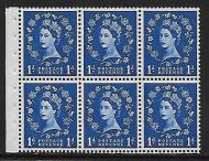 SB26 1d Wilding booklet pane perf type Ie Top UNMOUNTED MNT MNH