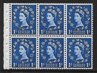 SB30 1d Wilding booklet pane perf type I UNMOUNTED MNT MNH