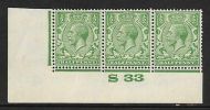 ½d Green Block Cypher Control S33 imperf UNMOUNTED MINT