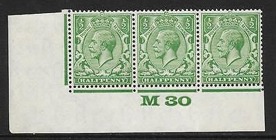 ½d Green Block Cypher Control M30 imperf UNMOUNTED MINT MNH