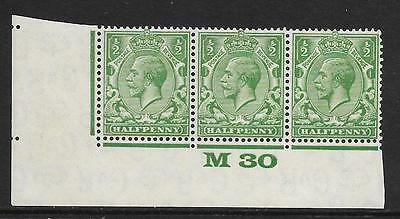 ½d Green Block Cypher Control M30 imperf strip of 3 UNMOUNTED MINT MNH