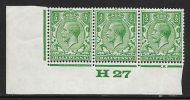 ½d Green Block Cypher Control H27 imperf UNMOUNTED MINT