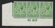 ½d Green Block Cypher Control G27 imperf UNMOUNTED MINT