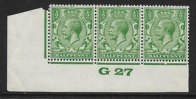 ½d Green Block Cypher Control G27 imperf UNMOUNTED MINT