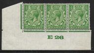 ½d Green Block Cypher Control E26 imperf UNMOUNTED MINT