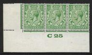 ½d Green Block Cypher Control C25 imperf UNMOUNTED MINT MM in margin