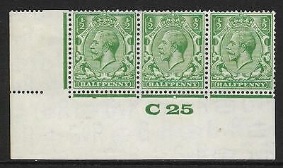 ½d Green Block Cypher Control C25 imperf UNMOUNTED MINT MM in margin