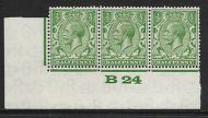 ½d Green Block Cypher Control B24 imperf UNMOUNTED MINT