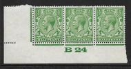 ½d Green Block Cypher Control B24 imperf UNMOUNTED MINT MNH
