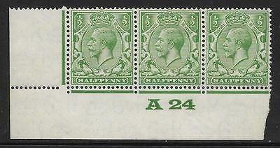 ½d Green Block Cypher Control A24 imperf strip of 3 UNMOUNTED MINT