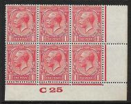 Sg 419wi 1d Scarlet Block Cypher Control C25 imperf MOUNTED MINT