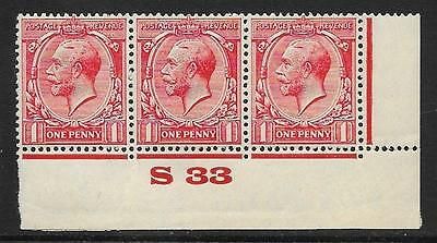1d Scarlet Block Cypher Control S33 imperf MOUNTED MINT