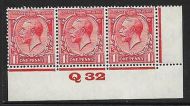 1d Scarlet Block Cypher Control Q32 imperf UNMOUNTED MINT MNH