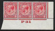 1d Scarlet Block Cypher Control P31 imperf UNMOUNTED MINT MNH