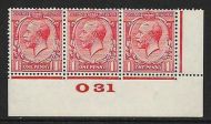 1d Scarlet Block Cypher Control O31 imperf MOUNTED MINT