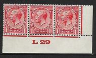 1d Scarlet Block Cypher Control L29 imperf UMOUNTED MINT MNH