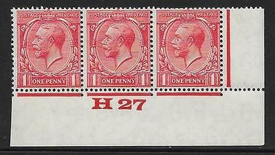 1d Scarlet Block Cypher Control H27 imperf UNMOUNTED MINT
