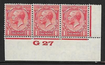 1d Scarlet Block Cypher Control G27 imperf UNMOUNTED MINT