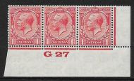 1d Scarlet Block Cypher Control G27 imperf UNMOUNTED MINT MNH